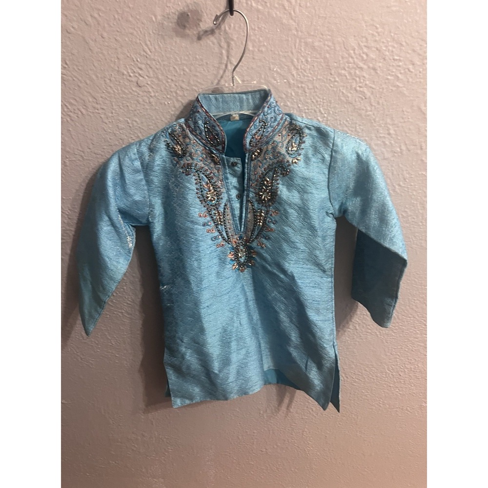 Boys indian Kurta Jacket Blue  Color‎ Size 4